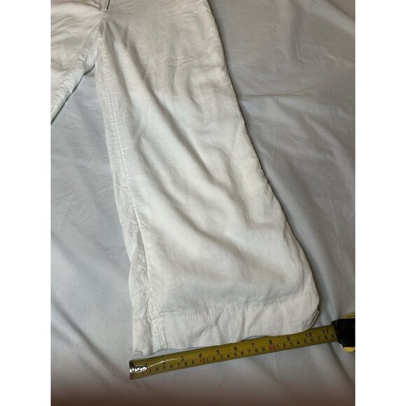 Abercrombie Fitch Women’s Tailored Linen-Blend Wide Leg Pants White 12 L 31x28 - Picture 8 of 9